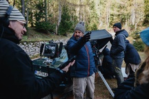 Gregor Andolšek, Miloš Srdić na snemanju filma To je rop! (2024).